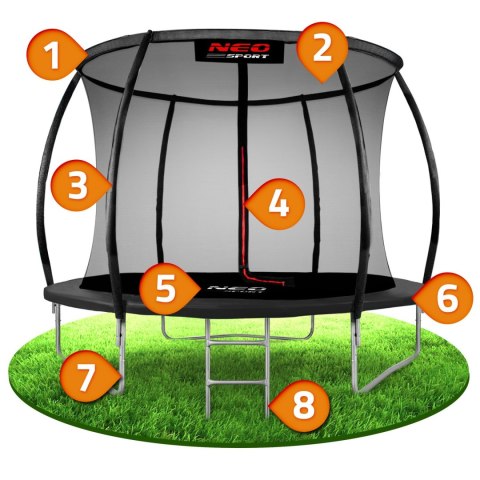 Neo-Sport Trampolina ogrodowa profilowana 10ft/312cmz siatką wewnętrzną Neo-Sport Neo-Sport Trampolina ogrodowa profilowana 10ft/312cmz siatką wewnętrzną Neo-Sport