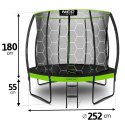Neo-Sport Trampolina ogrodowa profilowana 8ft/252cm z siatką wewnętrzną Neo-Sport