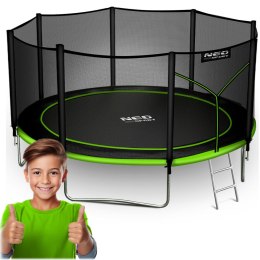 Neo-Sport Trampolina ogrodowa 13ft/404cm z siatką zewnętrzną i drabinką Neo-Sport