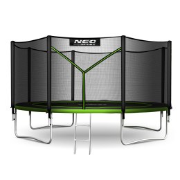 Neo-Sport Trampolina ogrodowa 13ft/404cm z siatką zewnętrzną i drabinką Neo-Sport