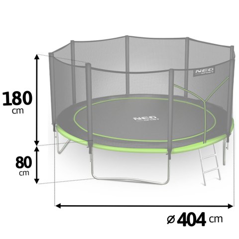 Neo-Sport Trampolina ogrodowa 13ft/404cm z siatką zewnętrzną i drabinką Neo-Sport Neo-Sport Trampolina ogrodowa 13ft/404cm z siatką zewnętrzną i drabinką Neo-Sport