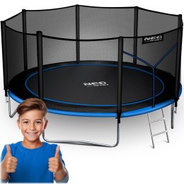 Neo-Sport Trampolina ogrodowa 14ft/435cm z siatką zewnętrzną i drabinką Neo-Sport