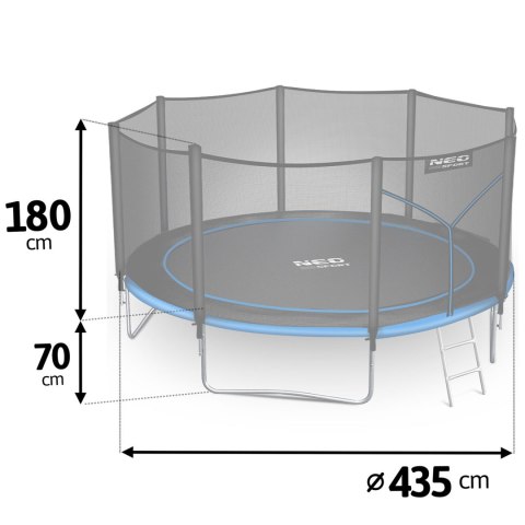 Neo-Sport Trampolina ogrodowa 14ft/435cm z siatką zewnętrzną i drabinką Neo-Sport Neo-Sport Trampolina ogrodowa 14ft/435cm z siatką zewnętrzną i drabinką Neo-Sport