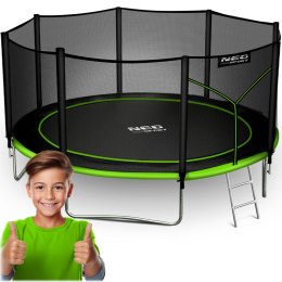 Neo-Sport Trampolina ogrodowa 14ft/435cm z siatką zewnętrzną i drabinką Neo-Sport