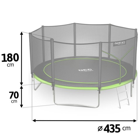 Neo-Sport Trampolina ogrodowa 14ft/435cm z siatką zewnętrzną i drabinką Neo-Sport Neo-Sport Trampolina ogrodowa 14ft/435cm z siatką zewnętrzną i drabinką Neo-Sport