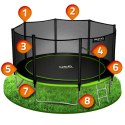 Neo-Sport Trampolina ogrodowa 14ft/435cm z siatką zewnętrzną i drabinką Neo-Sport