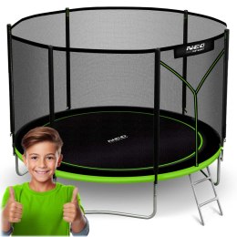 Neo-Sport Trampolina ogrodowa 6ft/183cm z siatką zewnętrzną i drabinką Neo-Sport