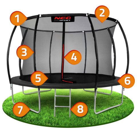 Neo-Sport Trampolina ogrodowa profilowana 14ft/435cm z siatką wewnętrzną Neo-Sport Neo-Sport Trampolina ogrodowa profilowana 14ft/435cm z siatką wewnętrzną Neo-Sport