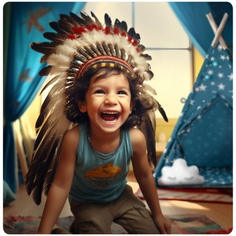 Nukido Namiot tipi dla dzieci ze światełkami Nukido - niebieski Nukido Namiot tipi dla dzieci ze światełkami Nukido - niebieski