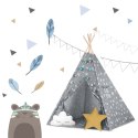 Nukido Namiot tipi dla dzieci ze światełkami Nukido - szary w gwiazdki