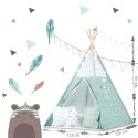 Nukido Namiot tipi dla dzieci ze światełkami - miętowe w gwiazdki