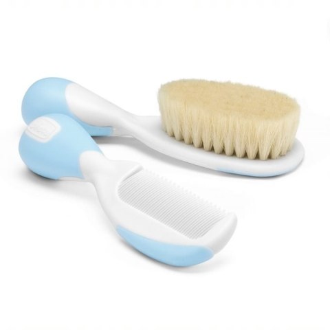 CHICCO 00006569200000 Szczotka+grzebień naturalne włosie niebieska CHICCO 00006569200000 Szczotka+grzebień naturalne włosie niebieska