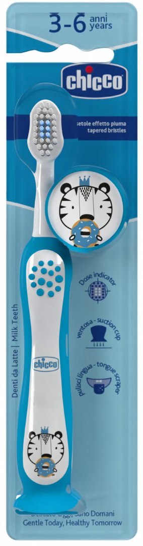CHICCO 00012083110000 Szczoteczka do mycia zębów Tygrysek 3-6l CHICCO 00012083110000 Szczoteczka do mycia zębów Tygrysek 3-6l