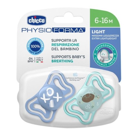 CHICCO 00071038210000 Smoczek PHYSIO LIGHT 6-16M sil 2 szt niebieski CHICCO 00071038210000 Smoczek PHYSIO LIGHT 6-16M sil 2 szt niebieski