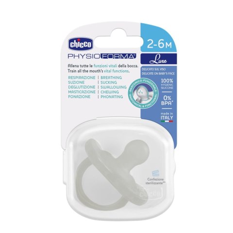 CHICCO 00073011380000 Smoczek PHYSIOFORMA LUXE 2-6M szary CHICCO 00073011380000 Smoczek PHYSIOFORMA LUXE 2-6M szary