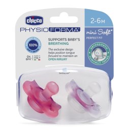 CHICCO 00073231110000 Smoczek PHYSIO MINI SOFT 2-6 silikon 2 szt girl