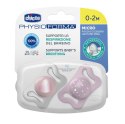 CHICCO 00075126110000 Smoczek MICRO różowy sil 0-2m 2 szt