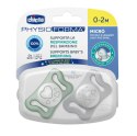 CHICCO 00075126410000 Smoczek MICRO GLOW sil 0-2m 2 szt