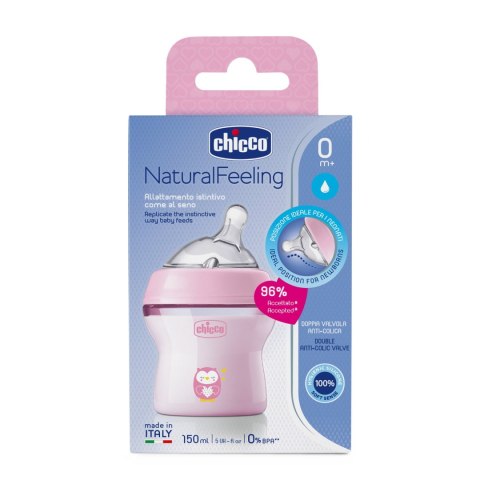 CHICCO 00081311100000 Butelka NF plastikowa 0m+ 150 ml girl CHICCO 00081311100000 Butelka NF plastikowa 0m+ 150 ml girl