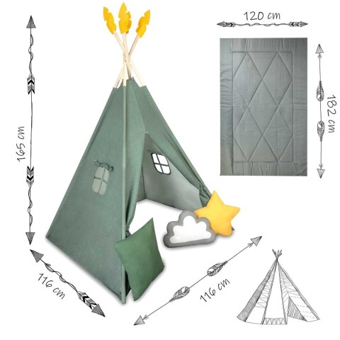 Nukido Namiot tipi dla dzieci NK-406 Nukido - zielony Nukido Namiot tipi dla dzieci NK-406 Nukido - zielony