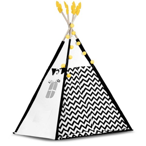 Nukido Namiot tipi dla dzieci z girlandą i światełkami Nukido biało czarny z pandą Nukido Namiot tipi dla dzieci z girlandą i światełkami Nukido biało czarny z pandą