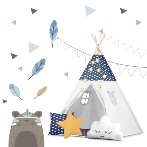 Nukido Namiot tipi dla dzieci ze światełkami Nukido - granatowy Nukido Namiot tipi dla dzieci ze światełkami Nukido - granatowy