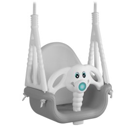 Ricokids Huśtawka kubełkowa Słonik 3w1 Ricokids szaro-biała