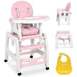 Ricokids Krzesełko do karmienia 5w1 Sinco różowe