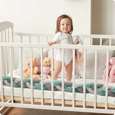 Ricokids Otulacz do łóżeczka Ricokids 2m - miętowo-szary Ricokids Otulacz do łóżeczka Ricokids 2m - miętowo-szary