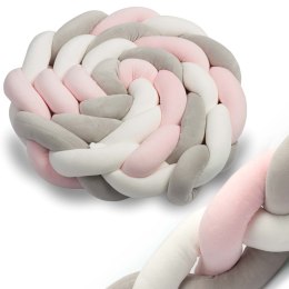 Ricokids Otulacz do łóżeczka Ricokids 2m - różowo-szary