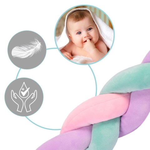 Ricokids Otulacz do łóżeczka Ricokids 3m - miętowo-różowo-fioletowy Ricokids Otulacz do łóżeczka Ricokids 3m - miętowo-różowo-fioletowy
