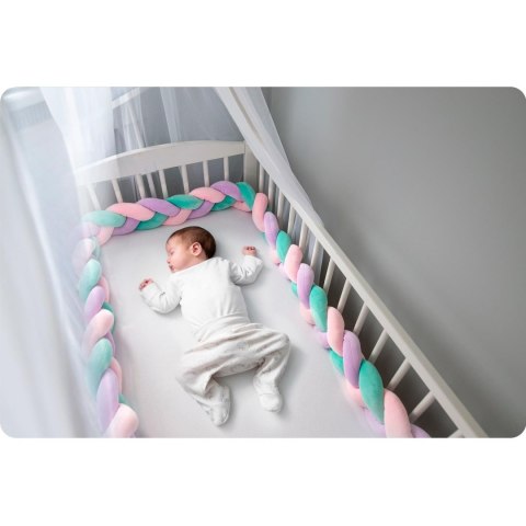 Ricokids Otulacz do łóżeczka Ricokids 3m - miętowo-różowo-fioletowy Ricokids Otulacz do łóżeczka Ricokids 3m - miętowo-różowo-fioletowy
