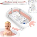 Ricokids Wanienka dla niemowląt z poduszką RK-280 biało-różowa