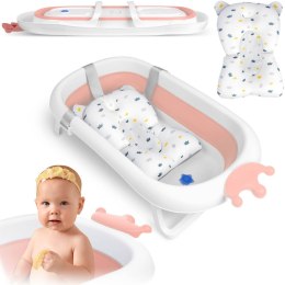 Ricokids Wanienka dla niemowląt z poduszką RK-280 biało-różowa