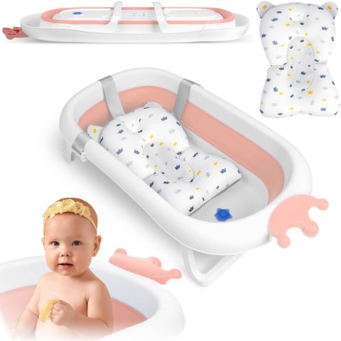 Ricokids Wanienka dla niemowląt z poduszką RK-280 biało-różowa