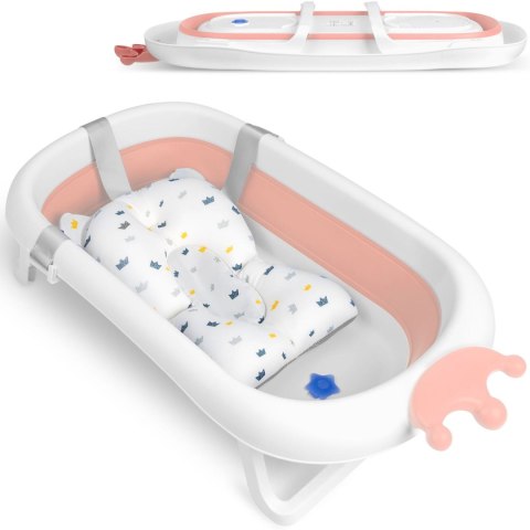 Ricokids Wanienka dla niemowląt z poduszką RK-280 biało-różowa Ricokids Wanienka dla niemowląt z poduszką RK-280 biało-różowa