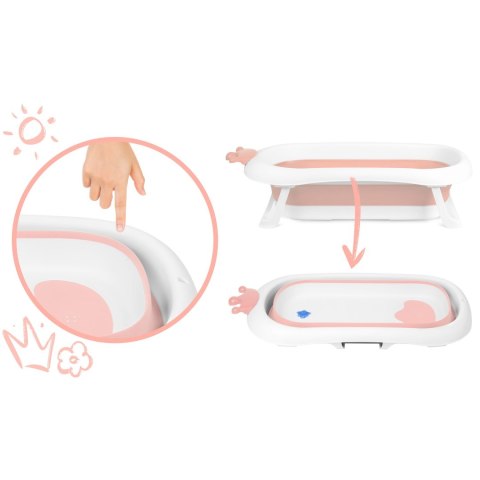 Ricokids Wanienka dla niemowląt z poduszką RK-280 biało-różowa Ricokids Wanienka dla niemowląt z poduszką RK-280 biało-różowa