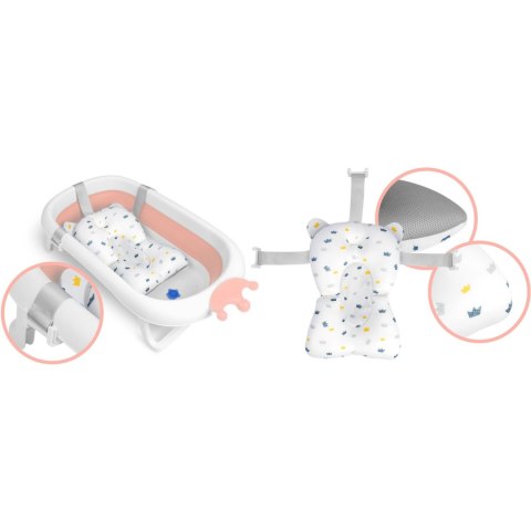 Ricokids Wanienka dla niemowląt z poduszką RK-280 biało-różowa Ricokids Wanienka dla niemowląt z poduszką RK-280 biało-różowa