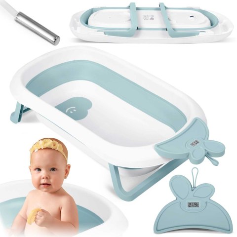 Ricokids Wanienka dla niemowląt z termometrem RK-282 biało-niebieska Ricokids Wanienka dla niemowląt z termometrem RK-282 biało-niebieska