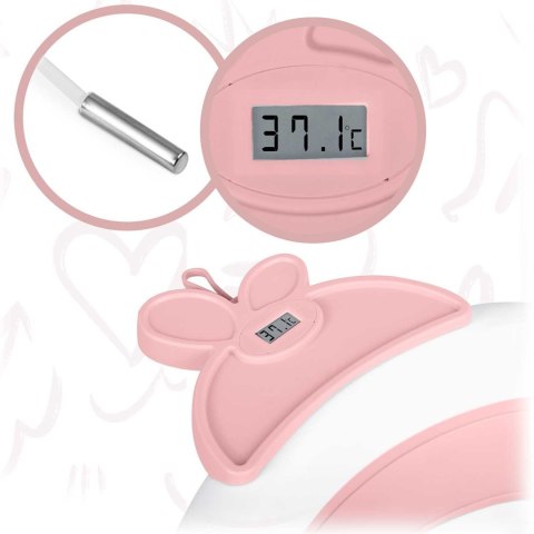 Ricokids Wanienka dla niemowląt z termometrem RK-282 biało-różowa Ricokids Wanienka dla niemowląt z termometrem RK-282 biało-różowa