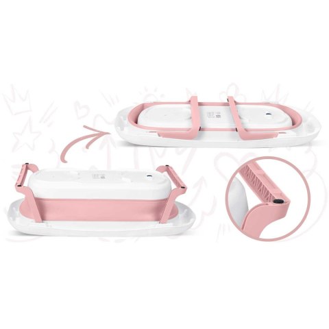 Ricokids Wanienka dla niemowląt z termometrem RK-282 biało-różowa Ricokids Wanienka dla niemowląt z termometrem RK-282 biało-różowa