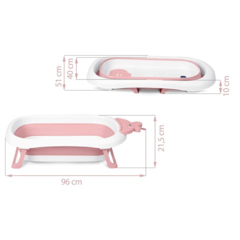 Ricokids Wanienka dla niemowląt z termometrem RK-282 biało-różowa Ricokids Wanienka dla niemowląt z termometrem RK-282 biało-różowa