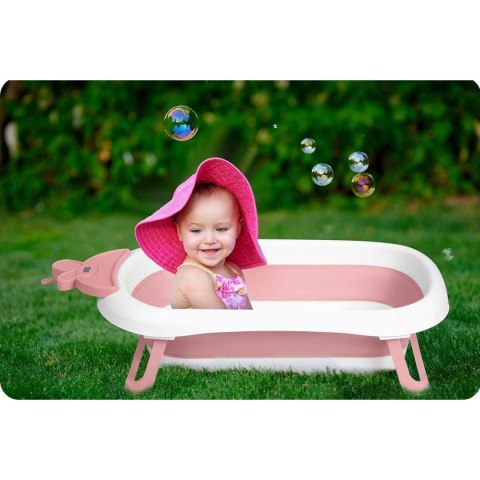 Ricokids Wanienka dla niemowląt z termometrem RK-282 biało-różowa Ricokids Wanienka dla niemowląt z termometrem RK-282 biało-różowa
