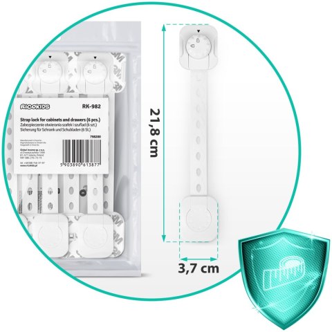 Ricokids Zabezpieczenie otwierania szafek Ricokids 798200 6 szt białe Ricokids Zabezpieczenie otwierania szafek Ricokids 798200 6 szt białe