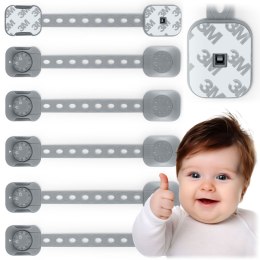 Ricokids Zabezpieczenie otwierania szafek Ricokids 798201 6 szt szare