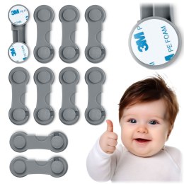Ricokids Zabezpieczenie otwierania szafek Ricokids 798301 10 szt szare