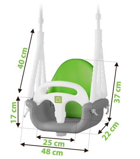 Ricokids Huśtawka kubełkowa Słonik 3w1 Ricokids szaro zielona Ricokids Huśtawka kubełkowa Słonik 3w1 Ricokids szaro zielona