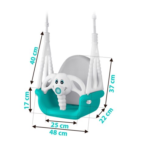 Ricokids Huśtawka kubełkowa Słonik 3w1 Ricokids turkusowa Ricokids Huśtawka kubełkowa Słonik 3w1 Ricokids turkusowa