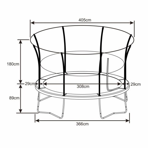 AXI Axi Duża Trampolina Ogrodowa dla Dzieci z Siatką Denver 366 cm AXI Axi Duża Trampolina Ogrodowa dla Dzieci z Siatką Denver 366 cm