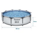 Bestway Basen ogrodowy stelażowy 305 x 76 cm 4w1 Bestway 56406